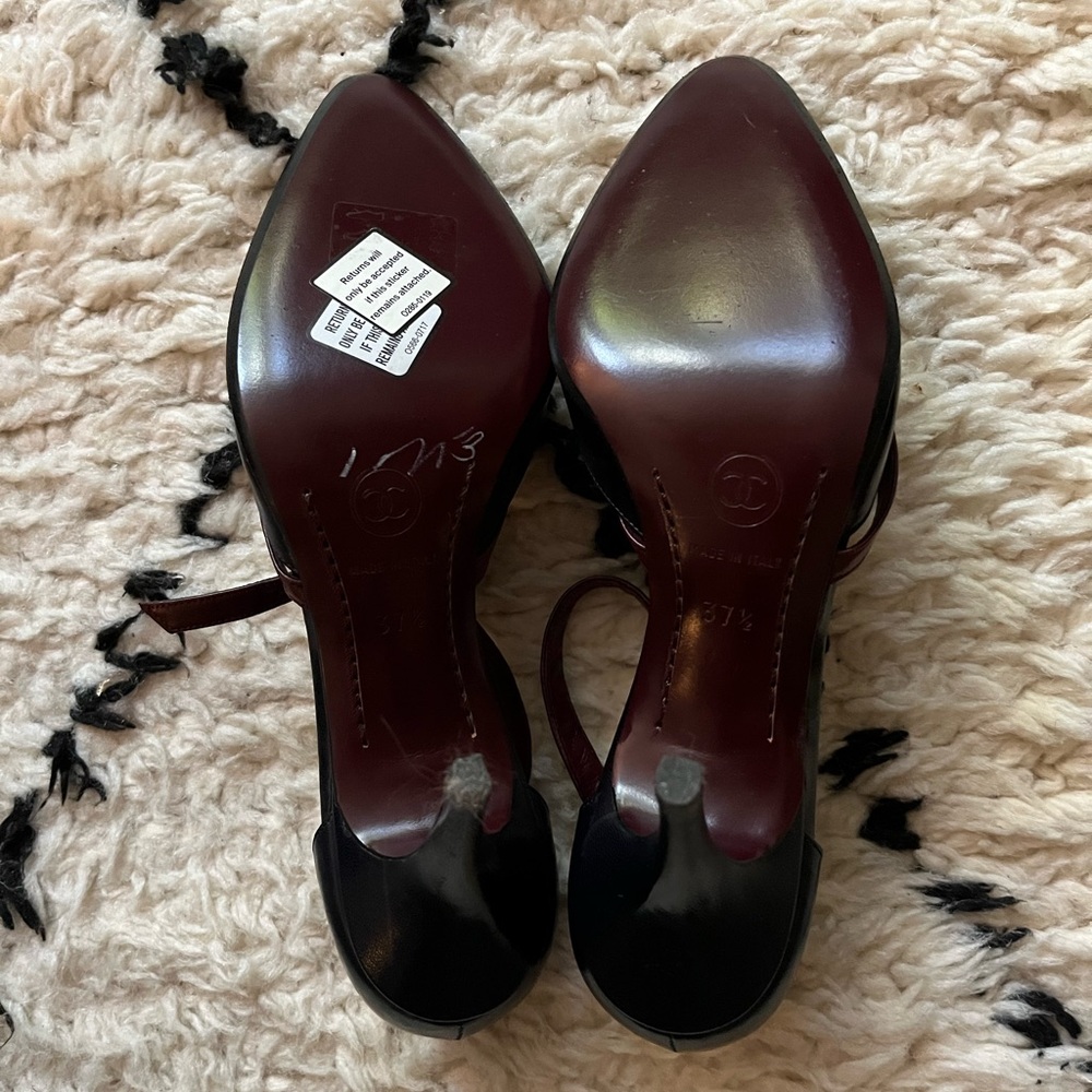 CHANEL Black and Burgundy Heels - Picture 6 of 6
